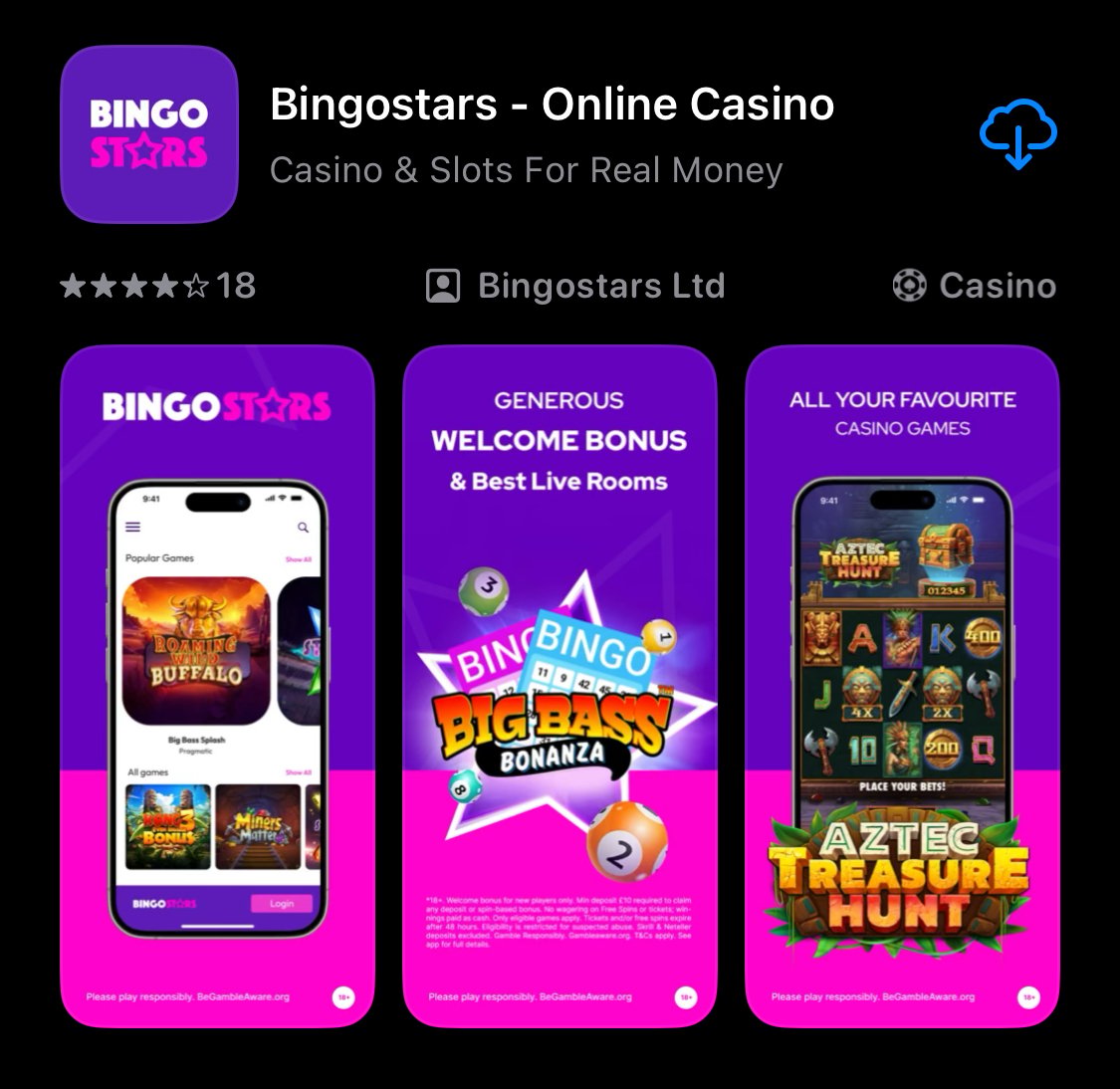 Bingo Stars casino app shown on app store Bingo Stars casino app shown on app store