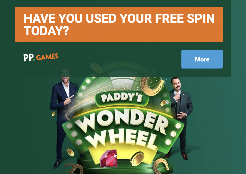 Paddy's Wonder Wheel promotion