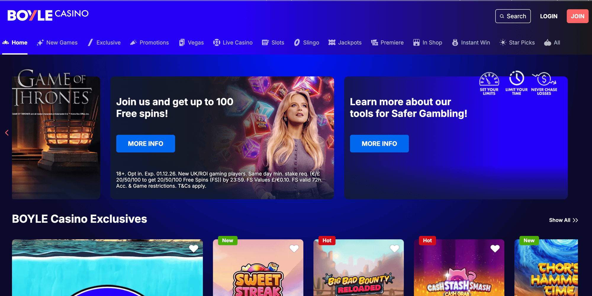 BoyleSports Casino homepage BoyleSports Casino homepage