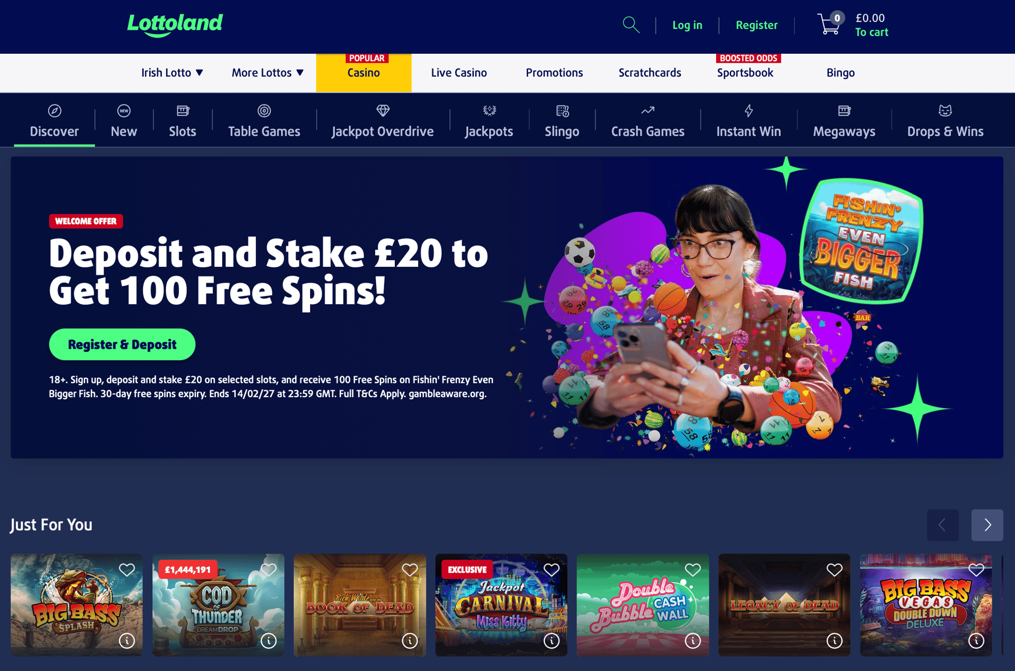 Lottoland casino homepage