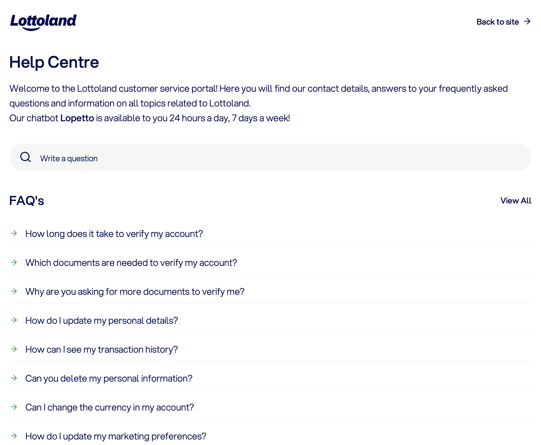 Lottoland help centre
