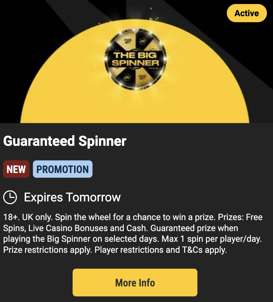 Bwin's Guaranteed Big Spinner