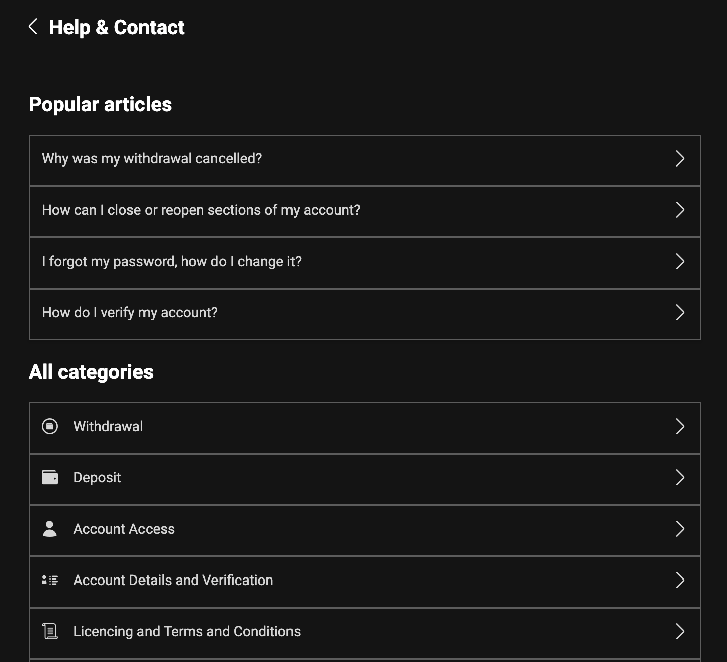 Bwin's help centre