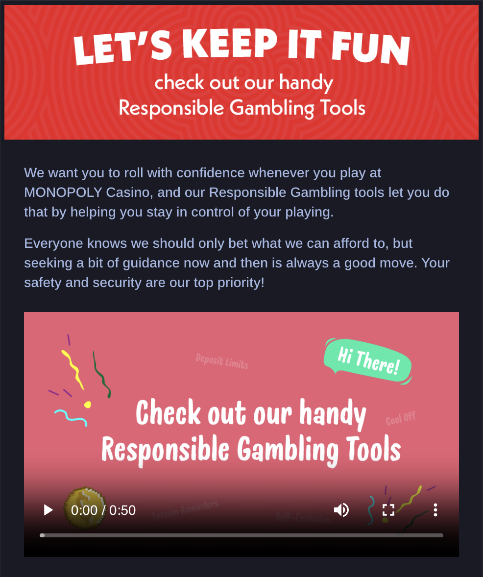 Monopoly Casino Safer Gambling section Monopoly Casino Safer Gambling section