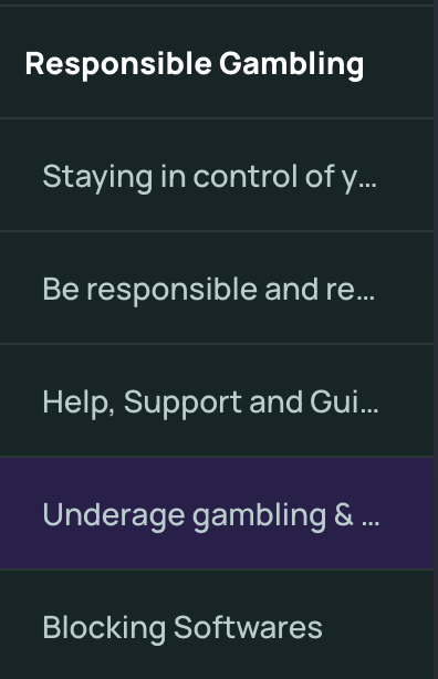Kwiff Safer Gambling section