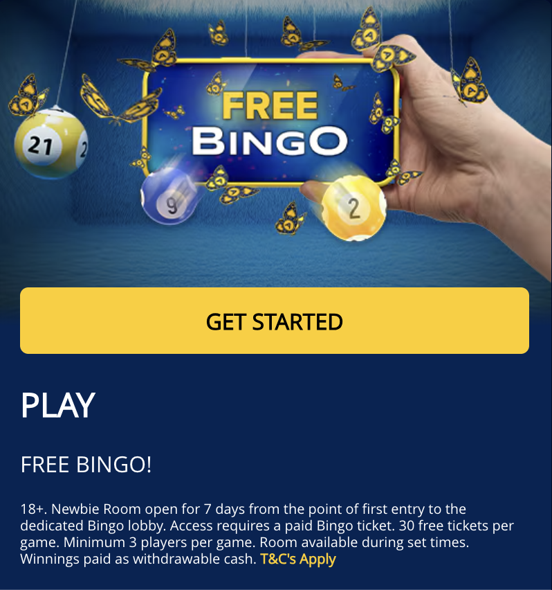 Admiral Casino's free bingo for newbies