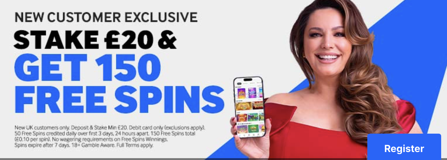 Betway casino welcome offer: Stake £20 & get 150 free spins