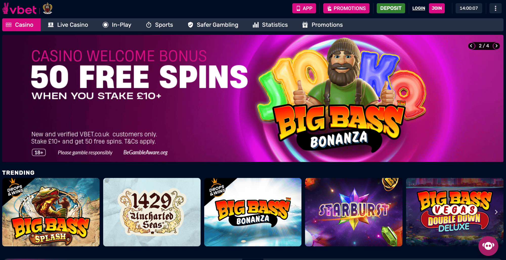 VBet casino homepage VBet casino homepage