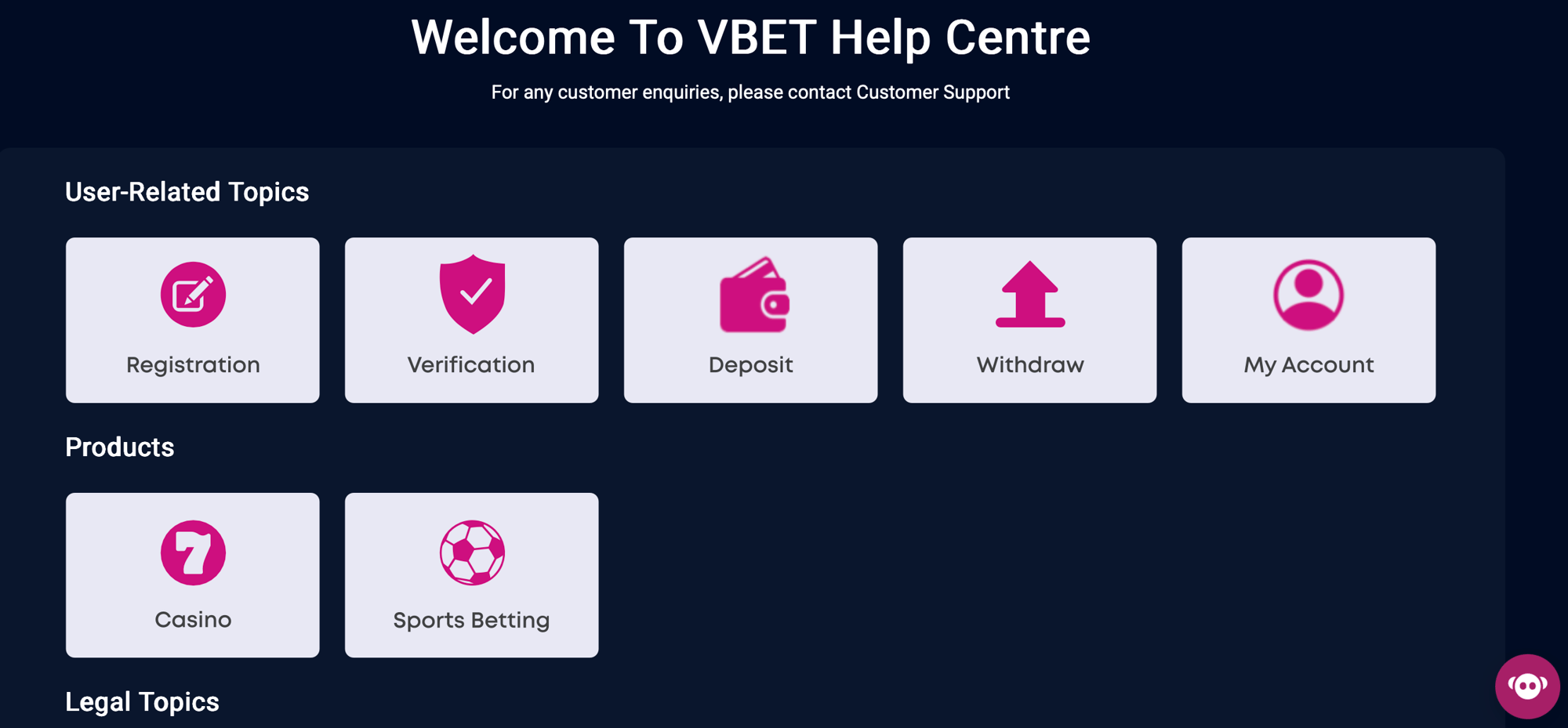 VBet's help centre VBet's help centre
