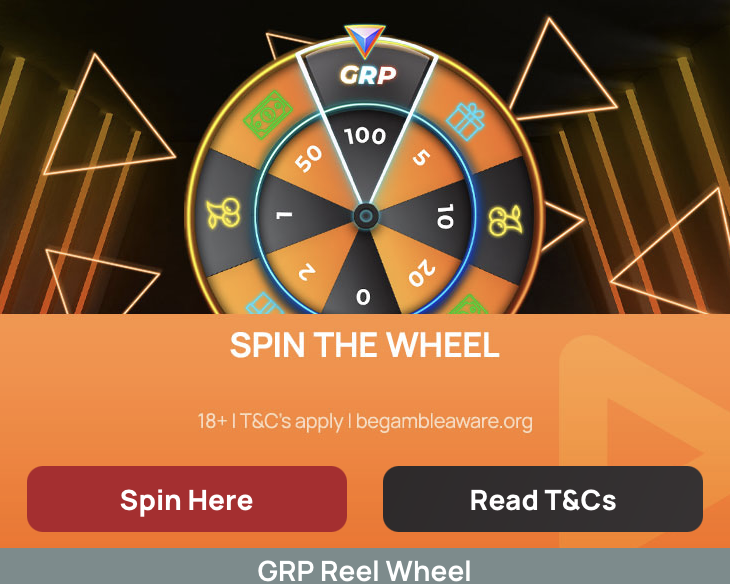 GRP Casino reload offer - free daily Reel Wheel GRP Casino reload offer - free daily Reel Wheel