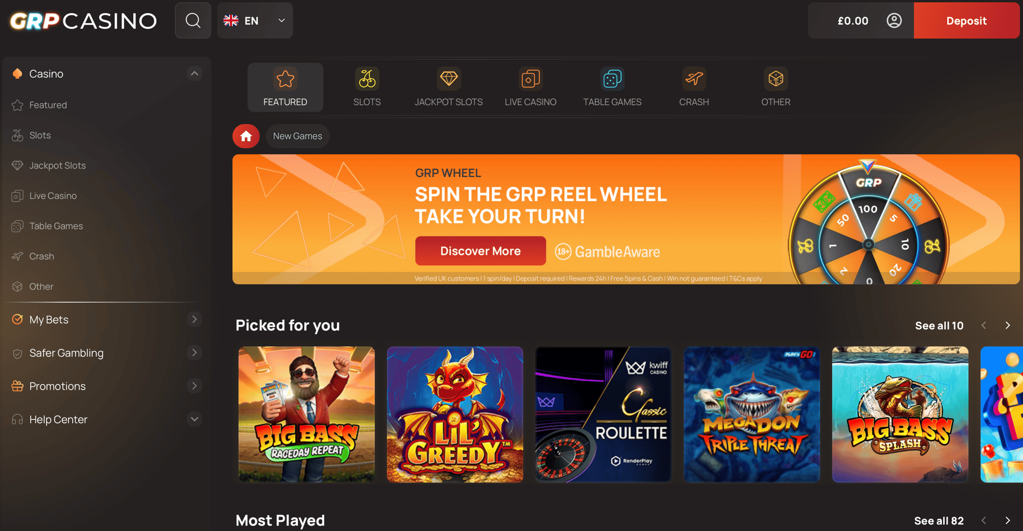 GRP Casino homepage GRP Casino homepage