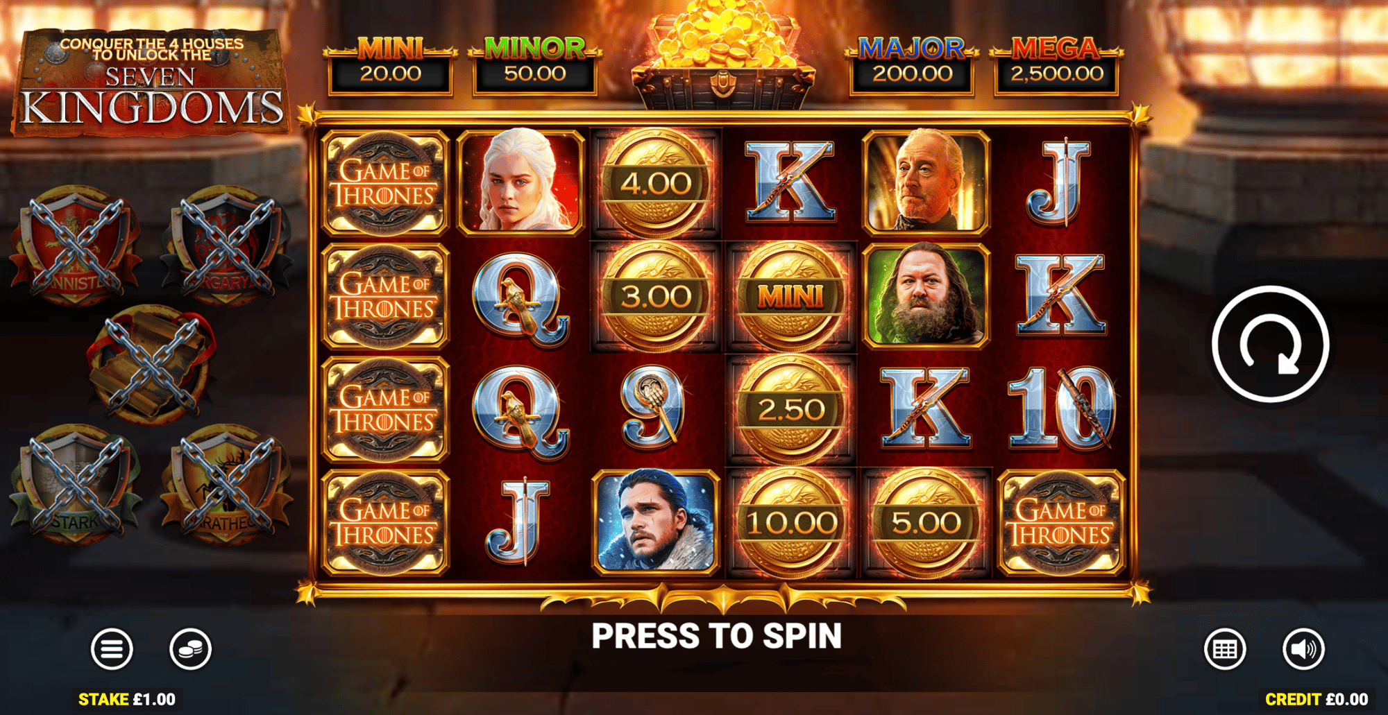 Mecca Bingo casino gameplay: Game of Thrones