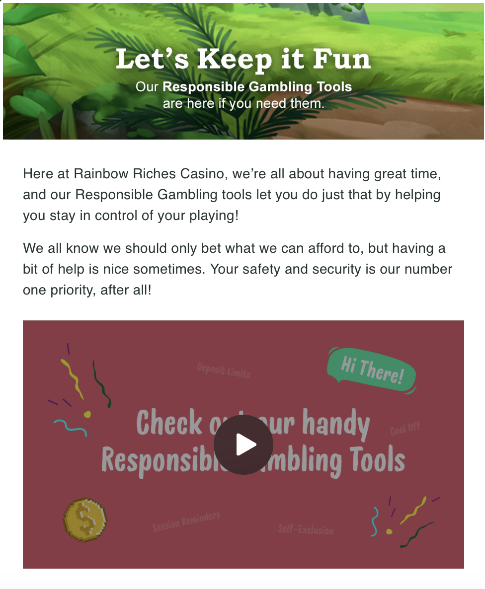Rainbow Riches' Safer Gambling section Rainbow Riches' Safer Gambling section