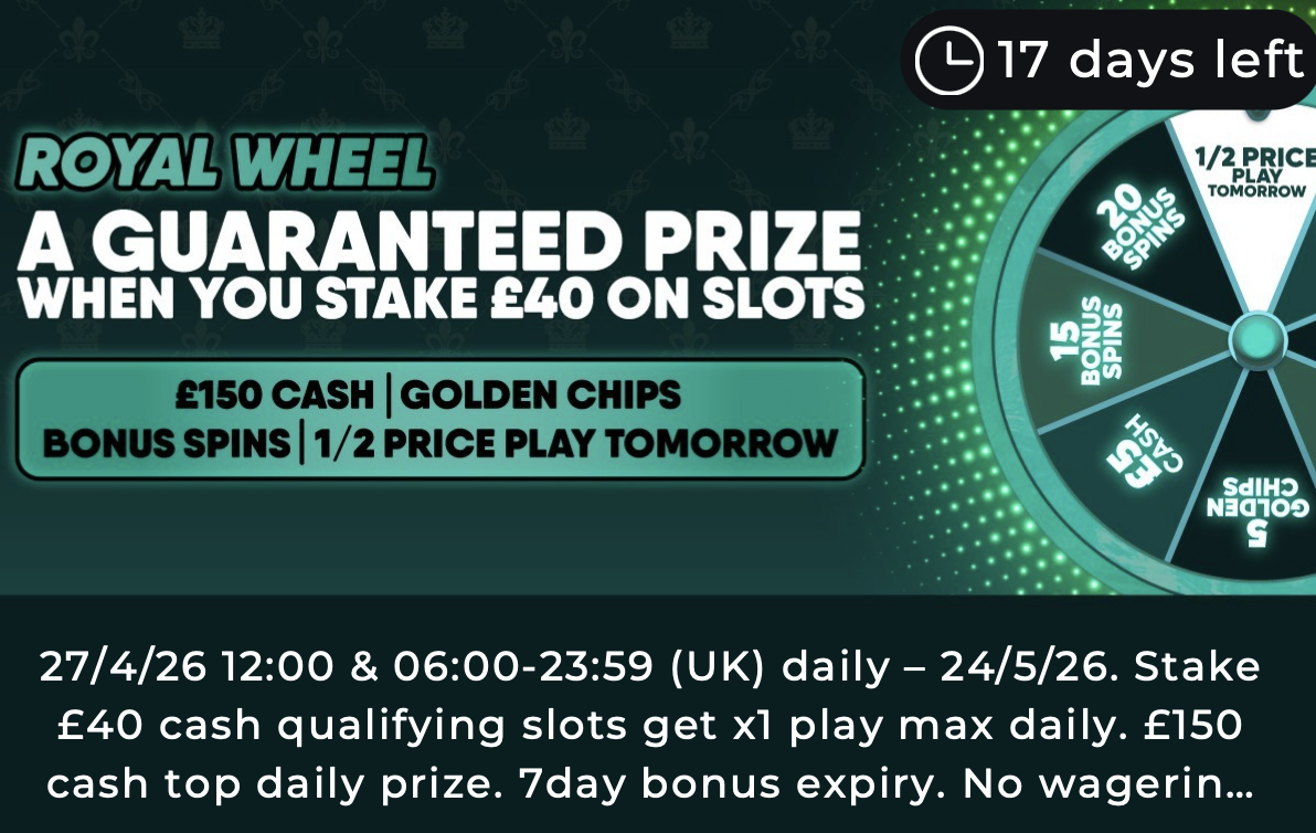 Buzz Bingo Casino's Royal Wheel promotion
