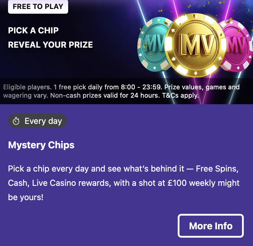 Magical Vegas reload offer: mystery chips