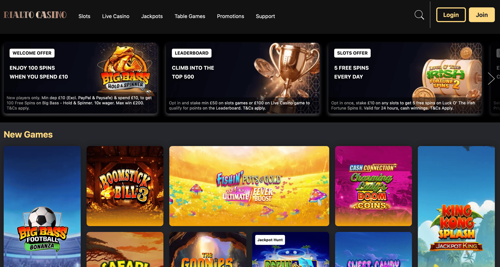 Rialto Casino homepage Rialto Casino homepage