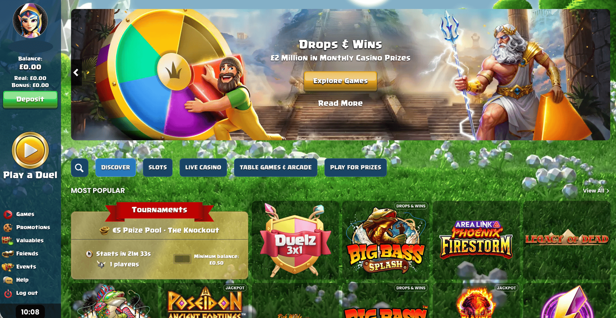 Duelz casino homepage Duelz casino homepage