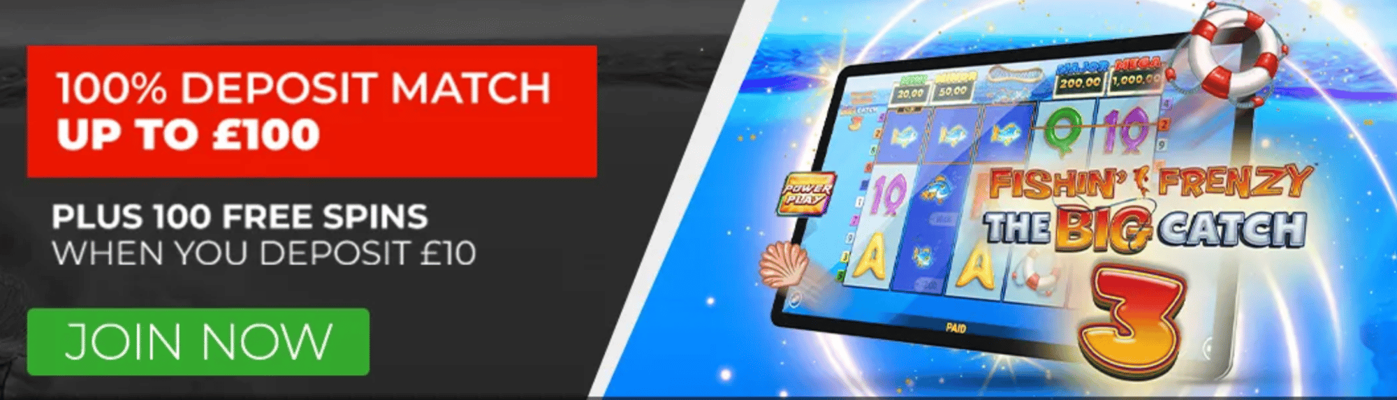 The Sun Vegas welcome offer: 100% deposit match up to £100, plus 100 free spins