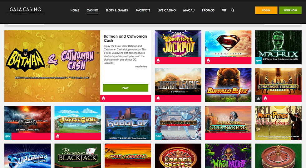 gala casino home page screenshot gala casino home page screenshot