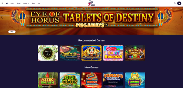 screen shot of the red 7 slots casino slots home page screen shot of the red 7 slots casino slots home page