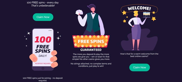 advert for the red 7 slots 100 free spins daily offer
