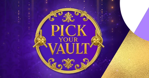 image of the logo for the pick your vault free game at the vic casino