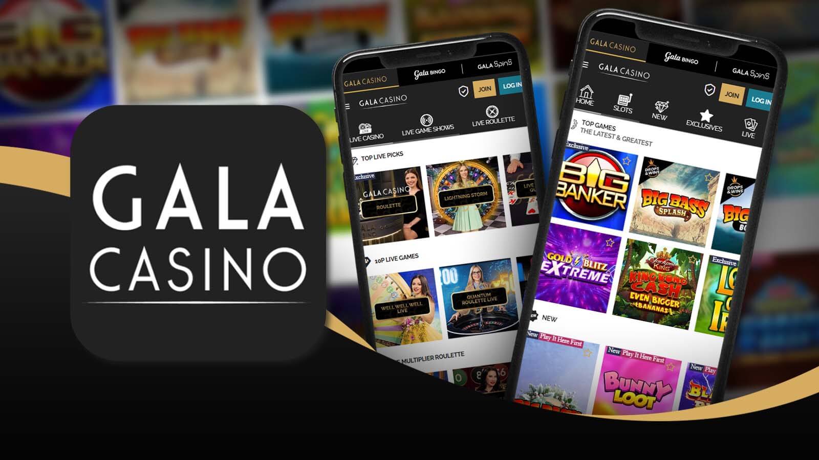 image of 2 mobile phones displaying the gala casino screens image of 2 mobile phones displaying the gala casino screens
